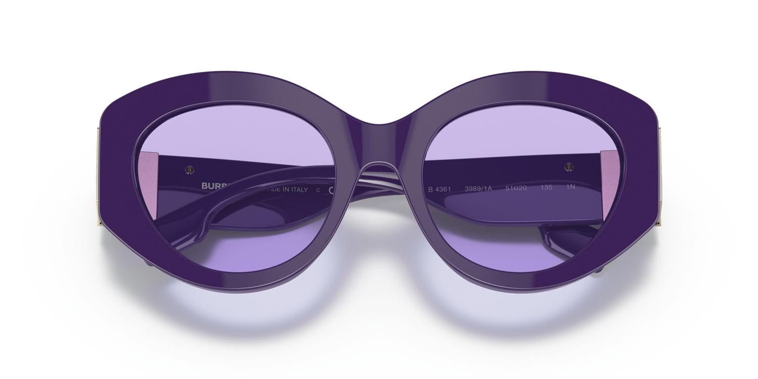 Sonnenbrillen Burberry Sophia BE 4361 (39891A) farbe viola form cat-eye gläser viola