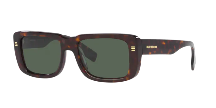 Occhiali da sole Burberry Jarvis BE 4376U (300271) colore havana scuro forma rettangolare lenti verde scuro