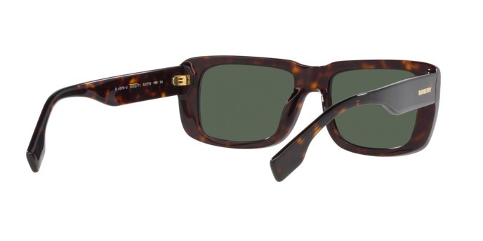 Occhiali da sole Burberry Jarvis BE 4376U (300271) colore havana scuro forma rettangolare lenti verde scuro