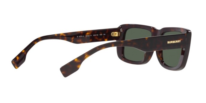 Occhiali da sole Burberry Jarvis BE 4376U (300271) colore havana scuro forma rettangolare lenti verde scuro