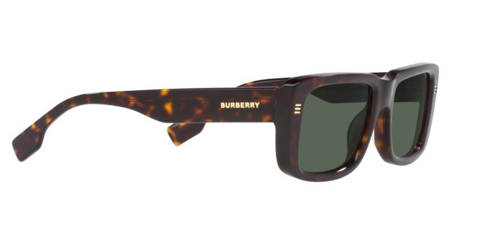 Occhiali da sole Burberry Jarvis BE 4376U (300271) colore havana scuro forma rettangolare lenti verde scuro