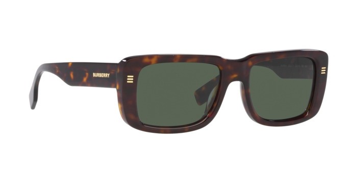 Occhiali da sole Burberry Jarvis BE 4376U (300271) colore havana scuro forma rettangolare lenti verde scuro