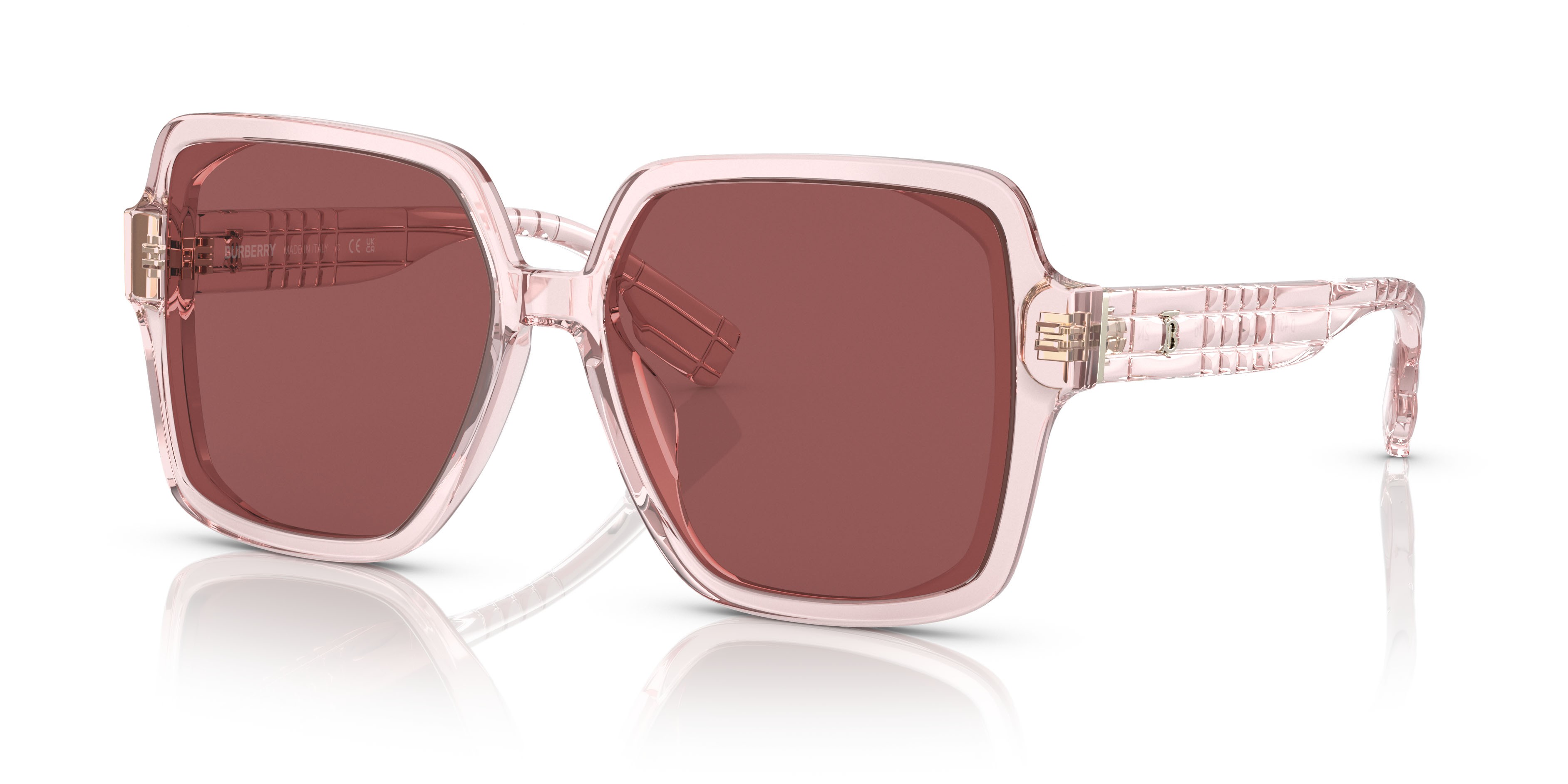 Sunglasses Burberry BE 4379D (403069) color rosa shape square lenses violetto scuro