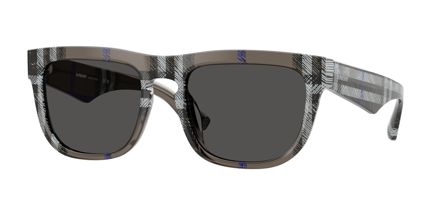 Occhiali da sole Burberry BE 4431U (414787) colore lichen check forma quadrato lenti grigio scuro
