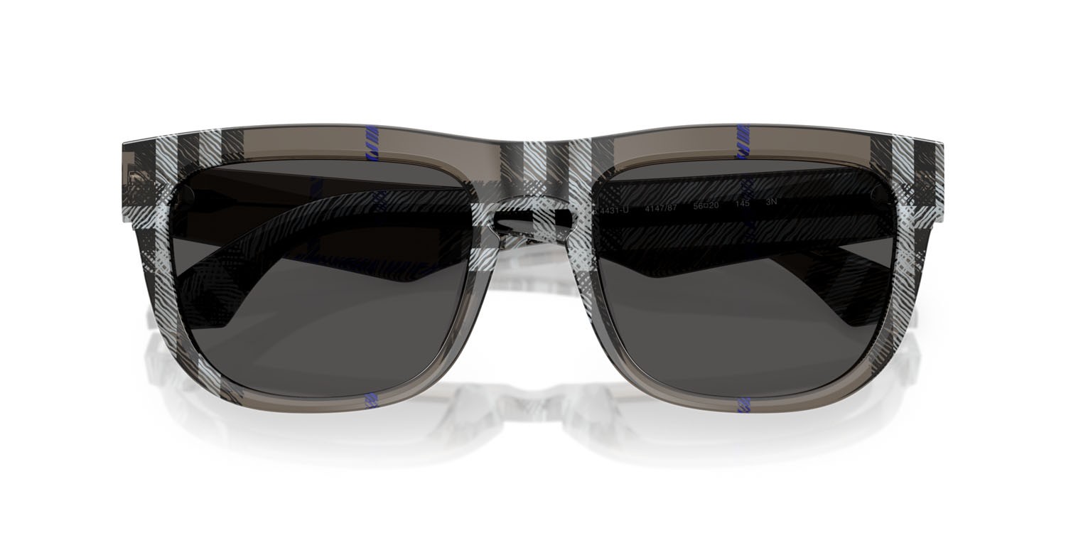 Occhiali da sole Burberry BE 4431U (414787) colore lichen check forma quadrato lenti grigio scuro