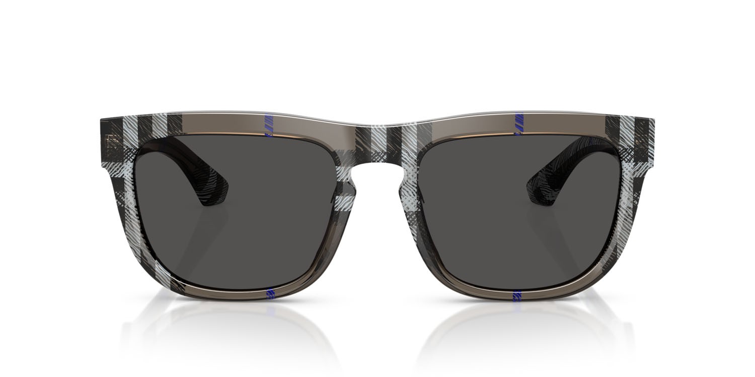Occhiali da sole Burberry BE 4431U (414787) colore lichen check forma quadrato lenti grigio scuro