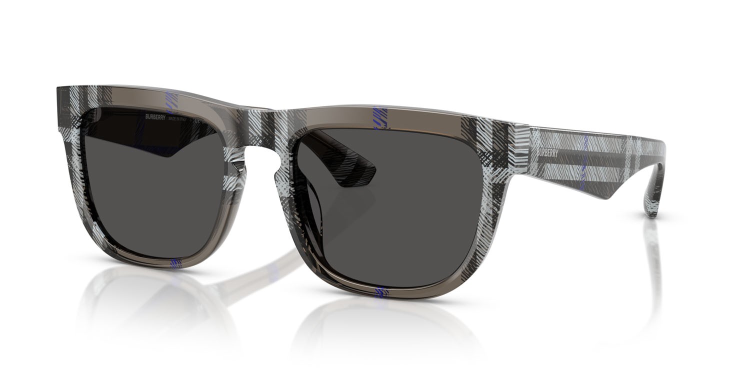 Occhiali da sole Burberry BE 4431U (414787) colore lichen check forma quadrato lenti grigio scuro