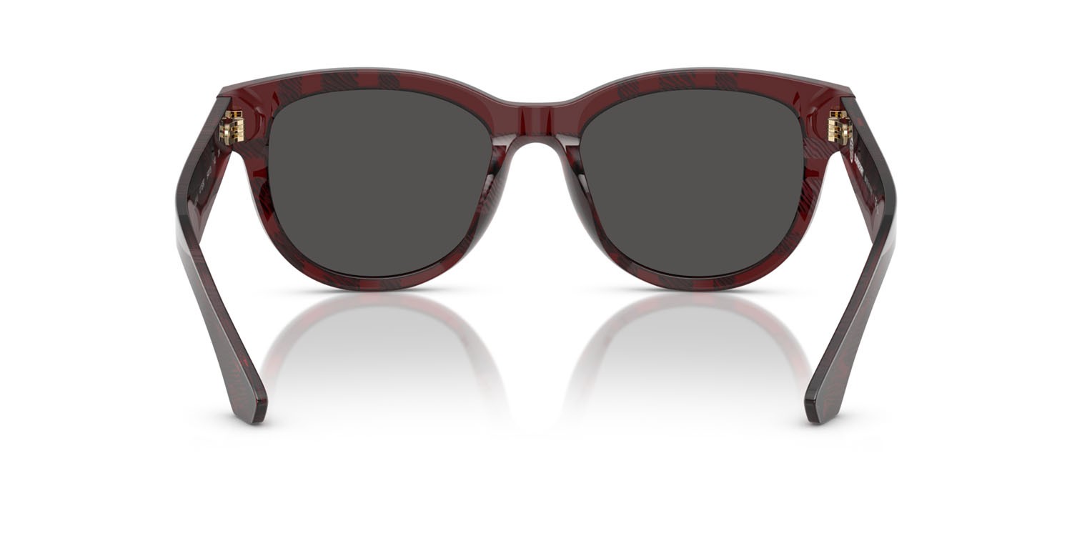 Sunglasses Burberry BE 4432U (411587) color check red shape pantos lenses grigio scuro