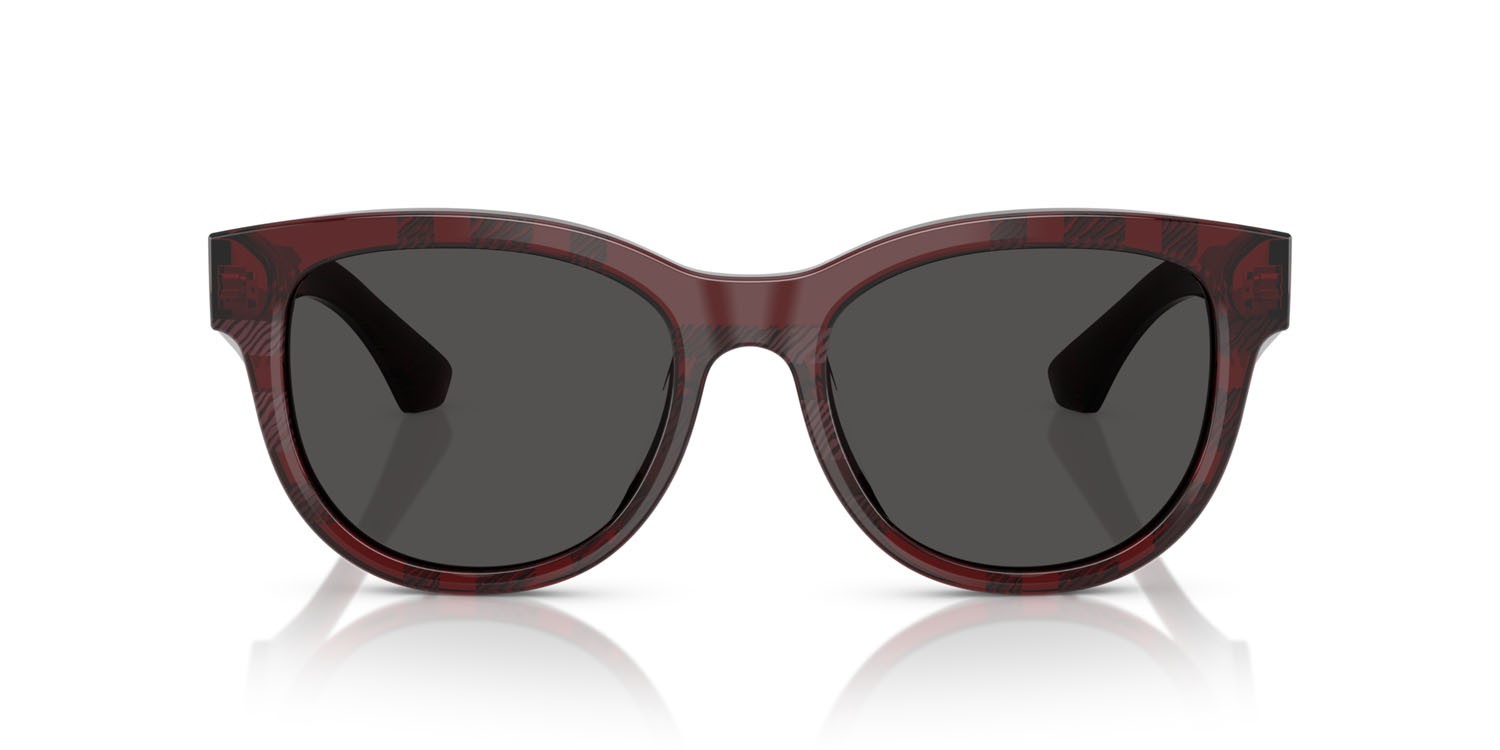 Sunglasses Burberry BE 4432U (411587) color check red shape pantos lenses grigio scuro