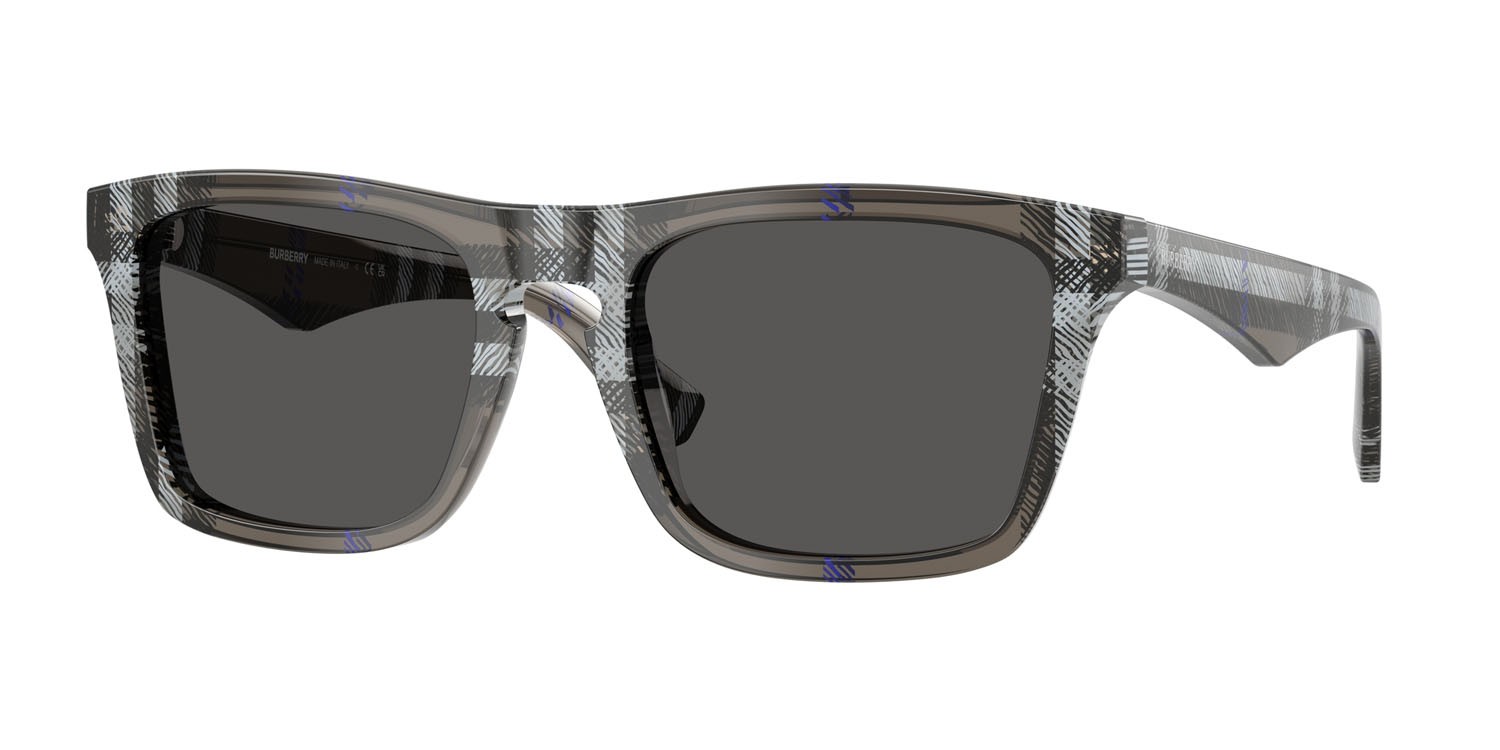 Occhiali da sole Burberry BE 4434 (414787) colore lichen check forma quadrato lenti grigio scuro