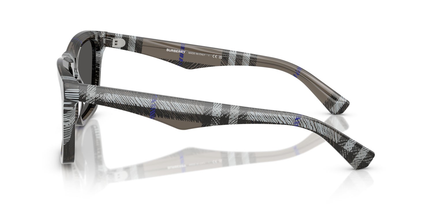 Occhiali da sole Burberry BE 4434 (414787) colore lichen check forma quadrato lenti grigio scuro