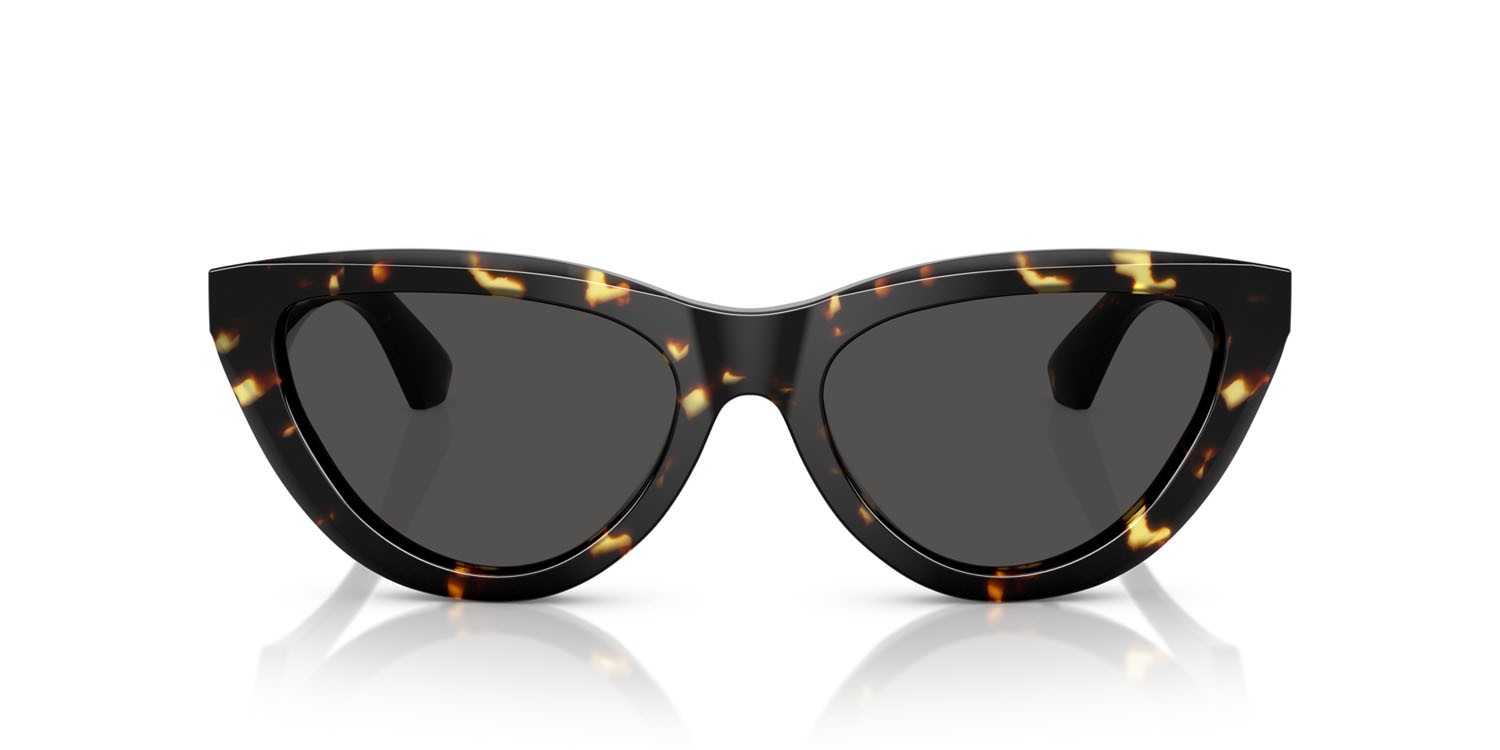 Sonnenbrillen Burberry BE 4436U (410687) farbe havana giallo form cat-eye gläser grigio scuro