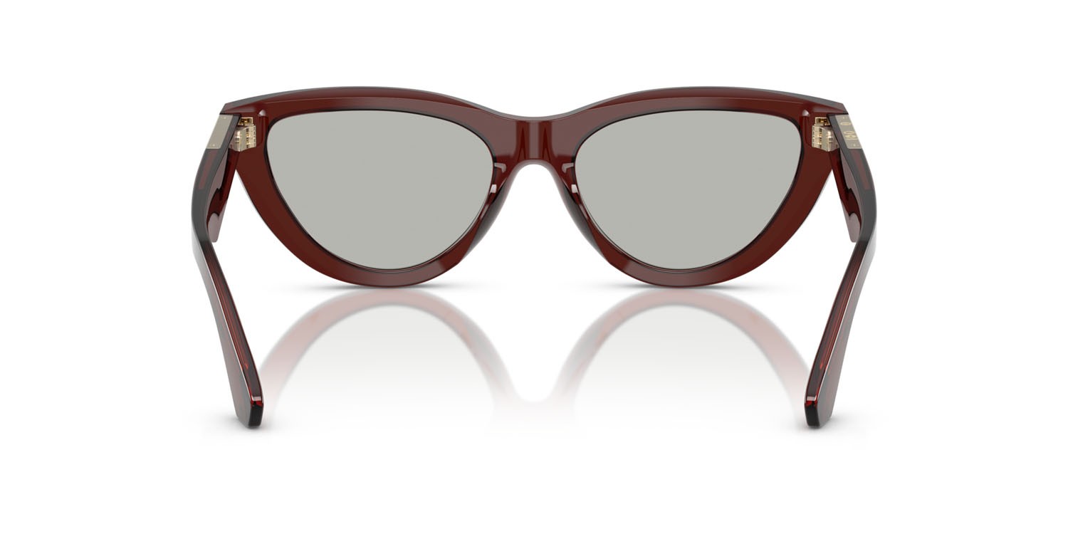 Occhiali da sole Burberry BE 4436U (41448V) colore marrone forma cat eye lenti trasparente specchiato silver 80