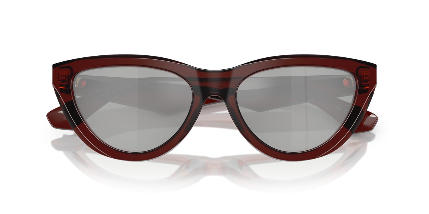 Occhiali da sole Burberry BE 4436U (41448V) colore marrone forma cat eye lenti trasparente specchiato silver 80
