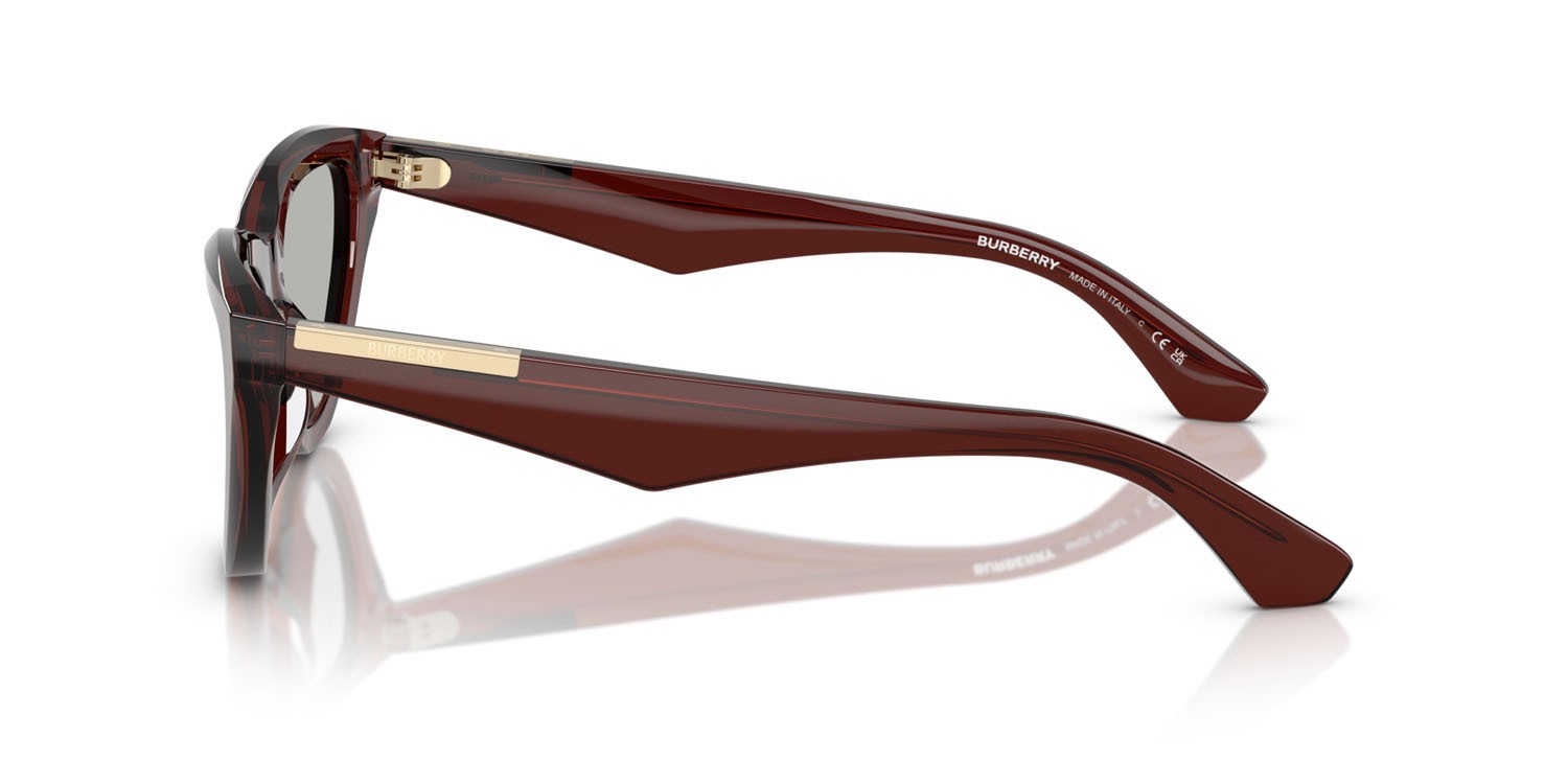 Occhiali da sole Burberry BE 4436U (41448V) colore marrone forma cat eye lenti trasparente specchiato silver 80