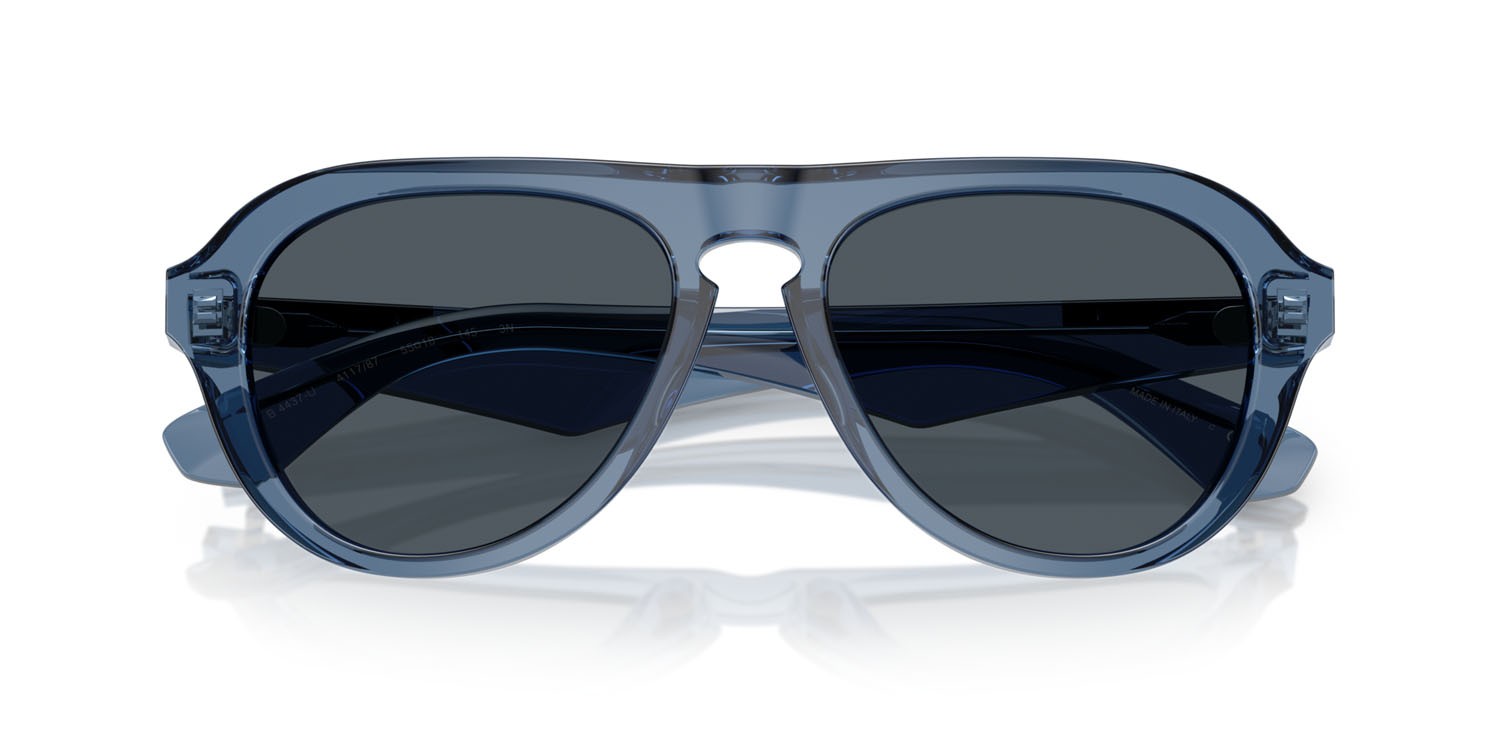Occhiali da sole Burberry BE 4437U (411787) colore blu forma aviator lenti grigio scuro