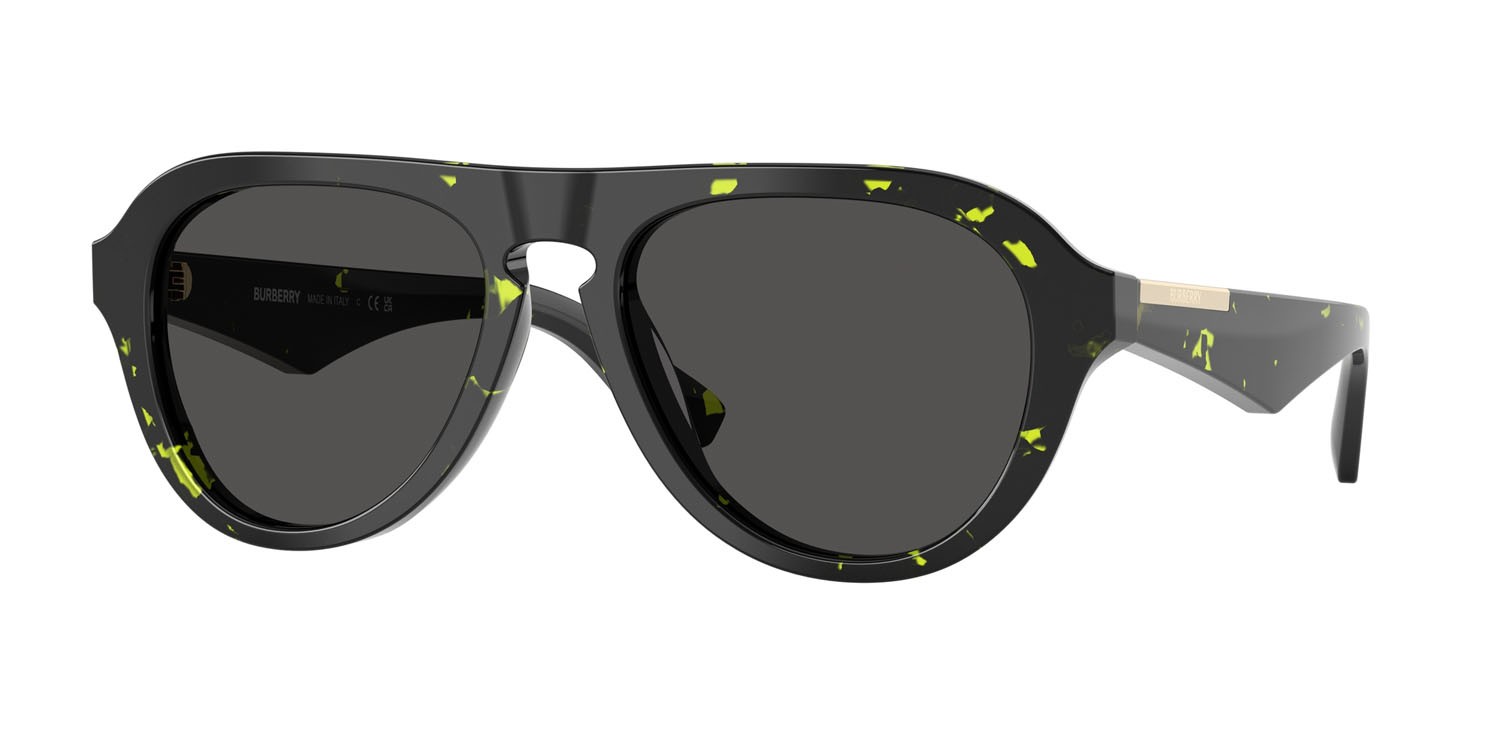 Occhiali da sole Burberry BE 4437U (412487) colore havana verde forma aviator lenti grigio scuro