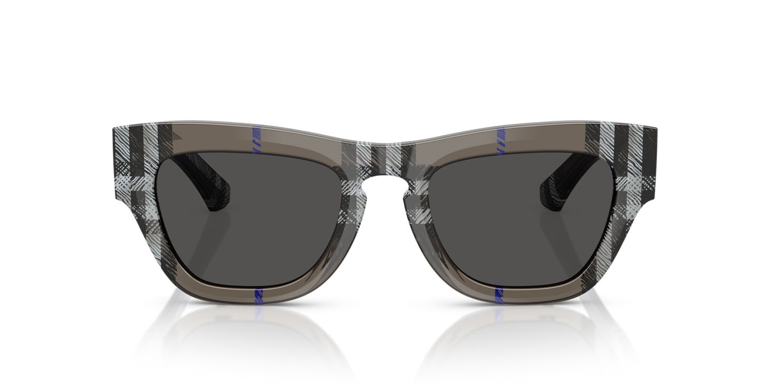 Occhiali da sole Burberry BE 4440U (414787) colore lichen check forma irregolare lenti grigio scuro