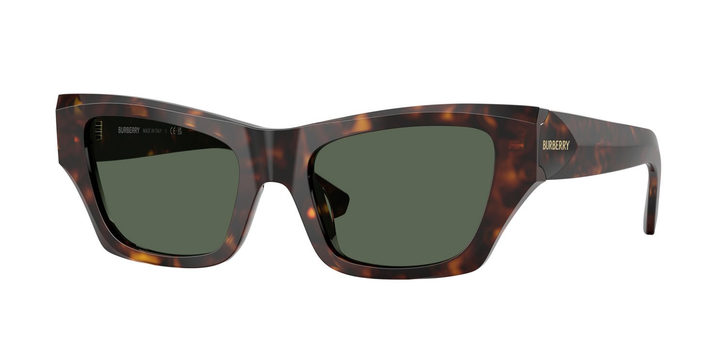 Sunglasses Burberry BE 4441U (300271) color havana scuro shape cat eye lenses verde scuro