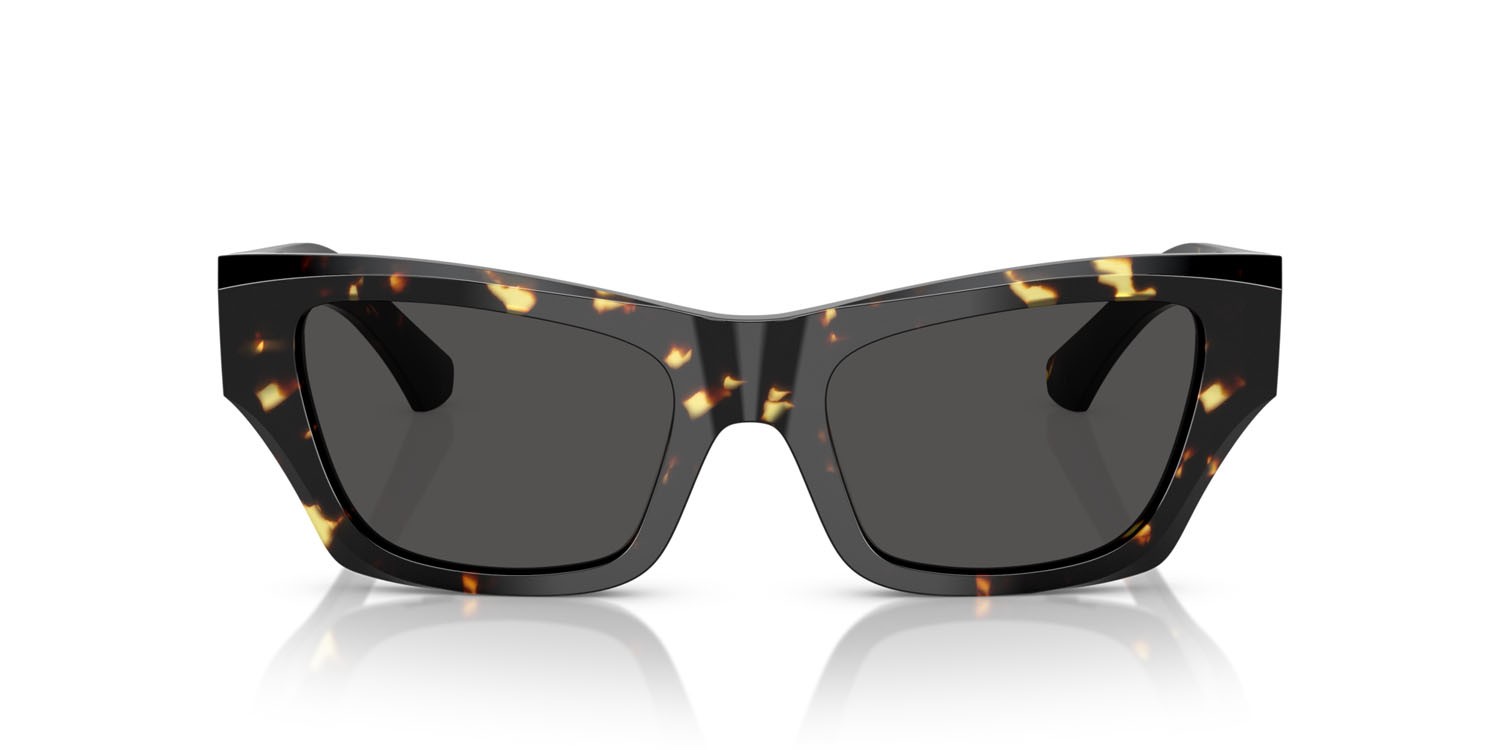Sonnenbrillen Burberry BE 4441U (410687) farbe havana giallo form cat-eye gläser grigio scuro
