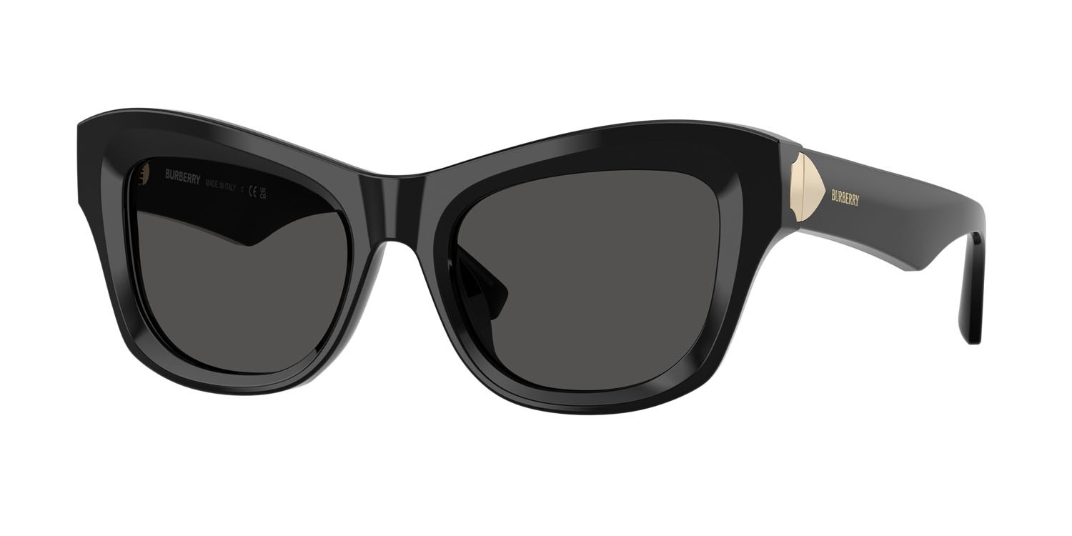 Occhiali da sole Burberry BE 4442U (300187) colore nero forma cat eye lenti grigio scuro