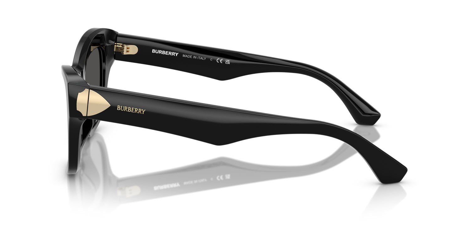 Occhiali da sole Burberry BE 4442U (300187) colore nero forma cat eye lenti grigio scuro