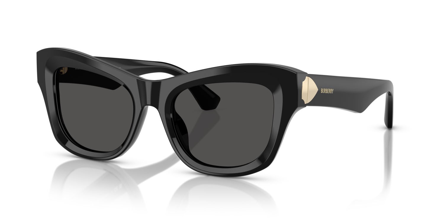 Occhiali da sole Burberry BE 4442U (300187) colore nero forma cat eye lenti grigio scuro