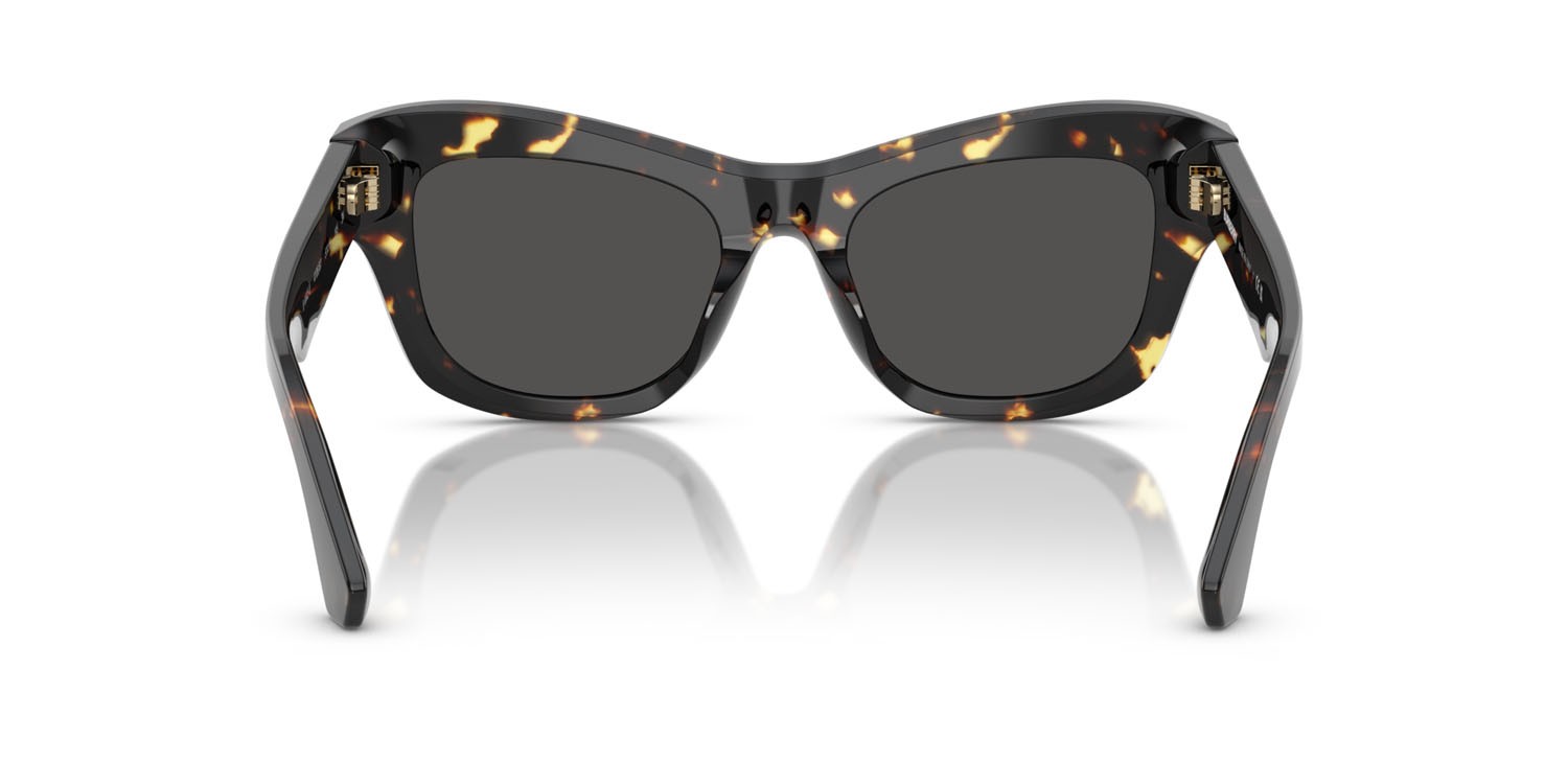 Occhiali da sole Burberry BE 4442U (410687) colore havana giallo forma cat eye lenti grigio scuro