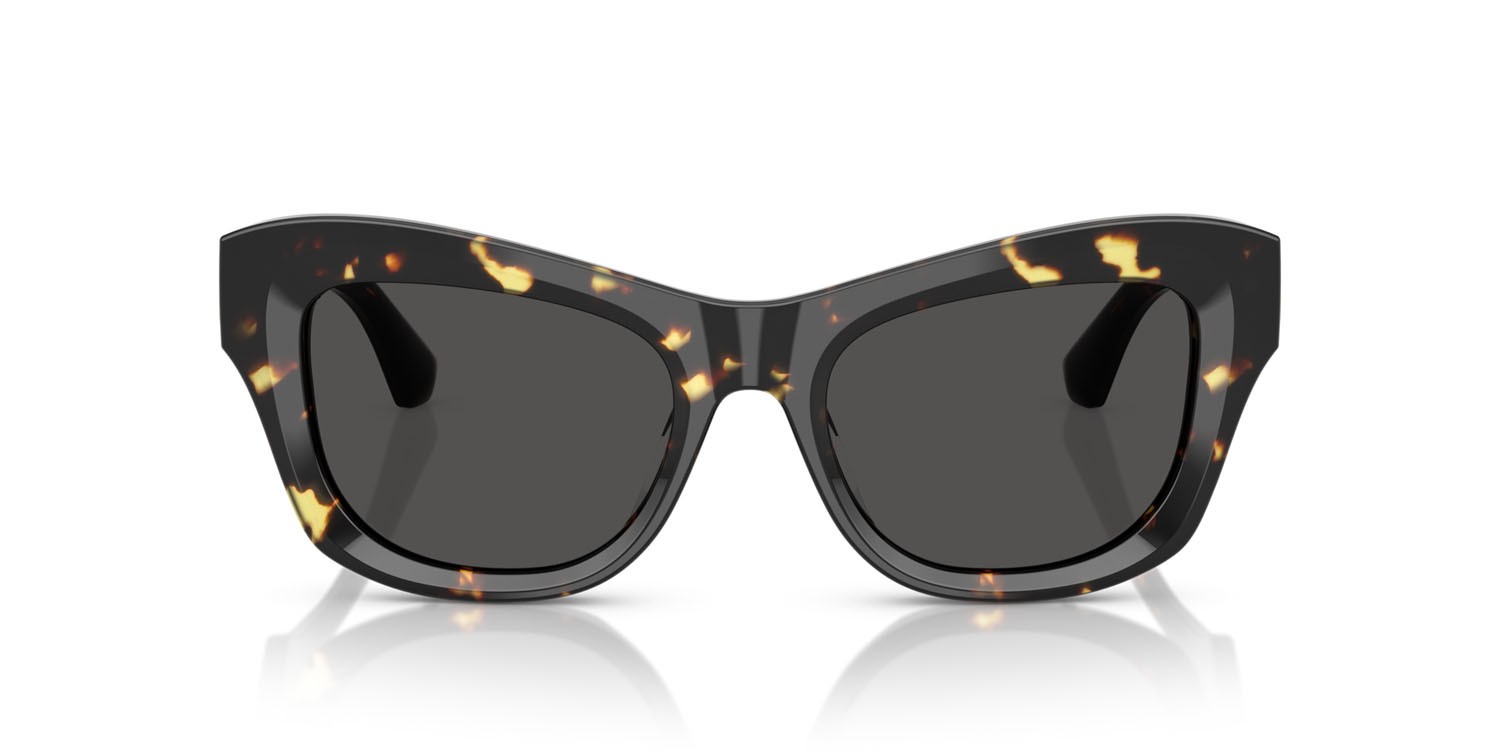 Occhiali da sole Burberry BE 4442U (410687) colore havana giallo forma cat eye lenti grigio scuro
