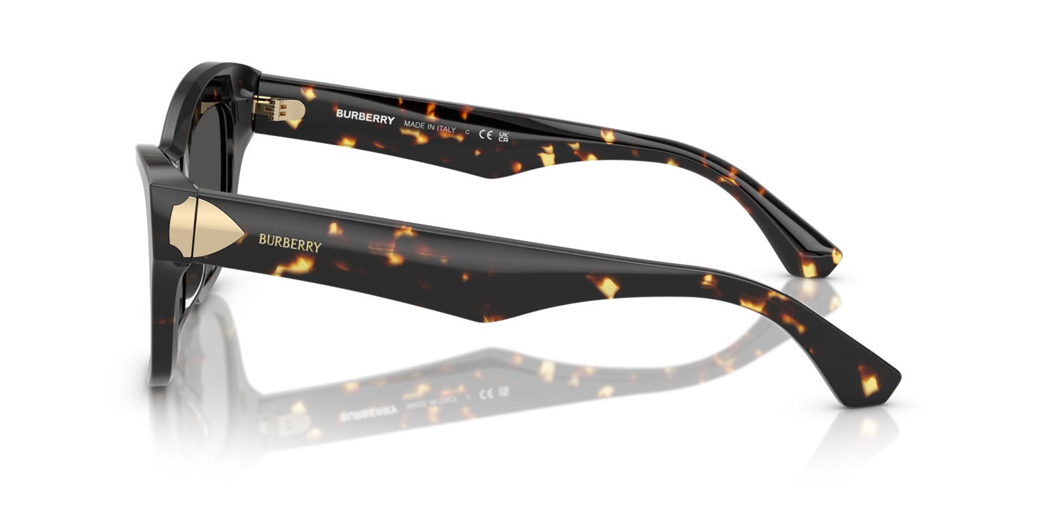 Occhiali da sole Burberry BE 4442U (410687) colore havana giallo forma cat eye lenti grigio scuro