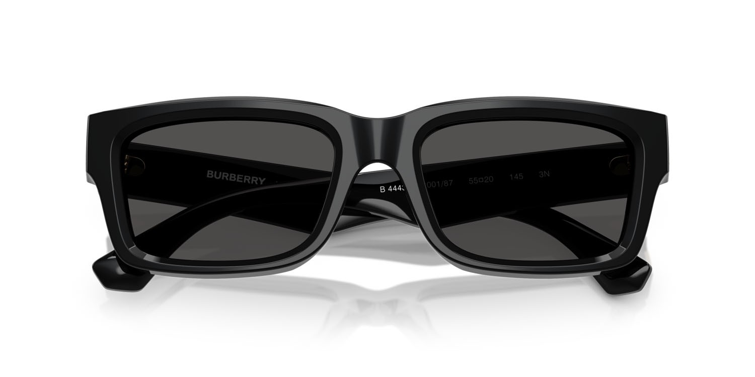 Sunglasses Burberry BE 4443 (300187) color nero shape rectangle lenses grigio scuro