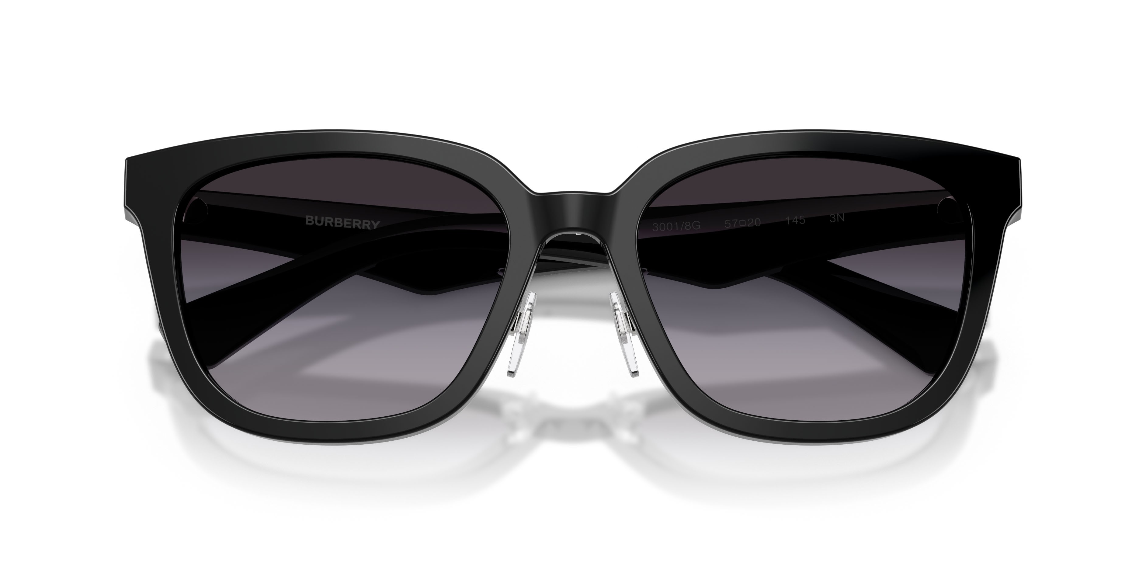 Sunglasses Burberry BE 4446D (30018G) color nero shape square lenses sfumato grigio
