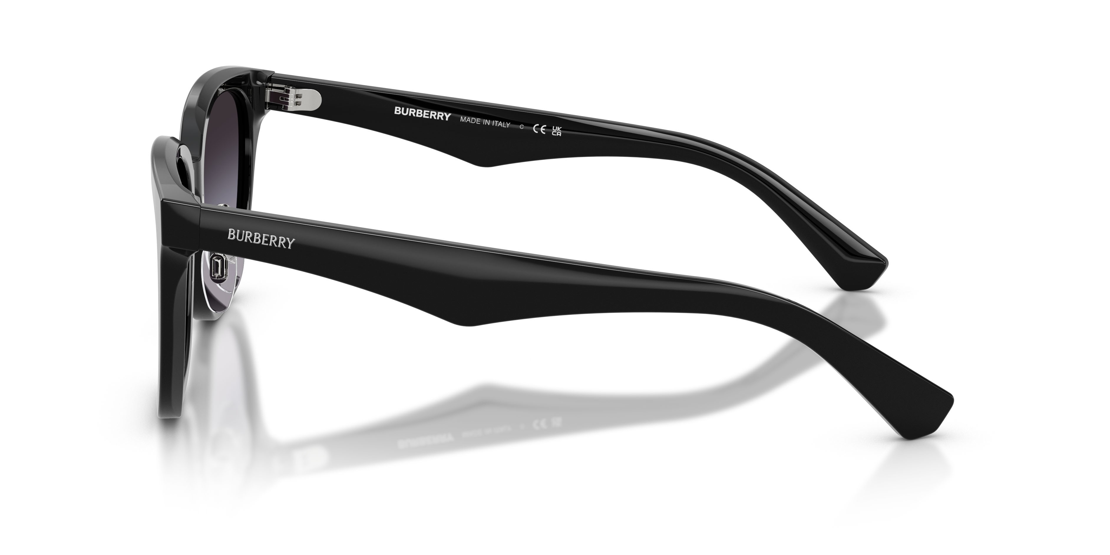Sunglasses Burberry BE 4446D (30018G) color nero shape square lenses sfumato grigio