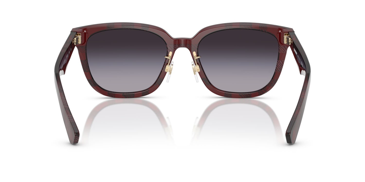 Occhiali da sole Burberry BE 4446D (41158G) colore check red forma quadrato lenti sfumato grigio