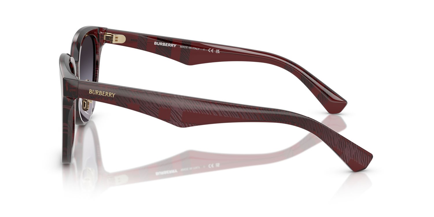 Occhiali da sole Burberry BE 4446D (41158G) colore check red forma quadrato lenti sfumato grigio