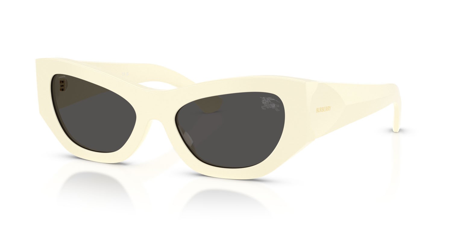 Occhiali da sole Burberry BE 4450U (415887) colore bianco/avorio forma cat eye lenti grigio scuro