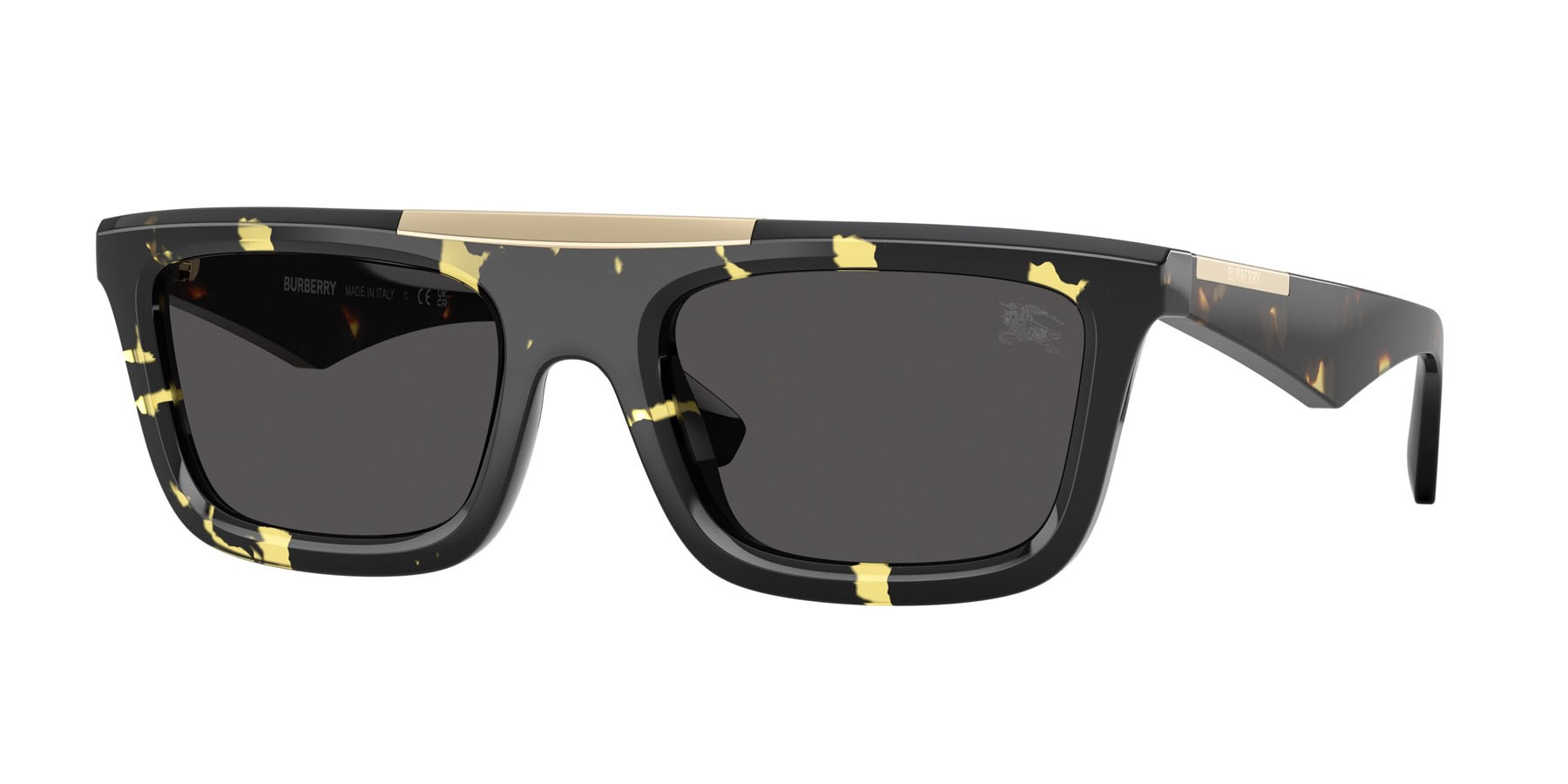Occhiali da sole Burberry BE 4451U (410687) colore havana giallo forma rettangolare lenti grigio scuro