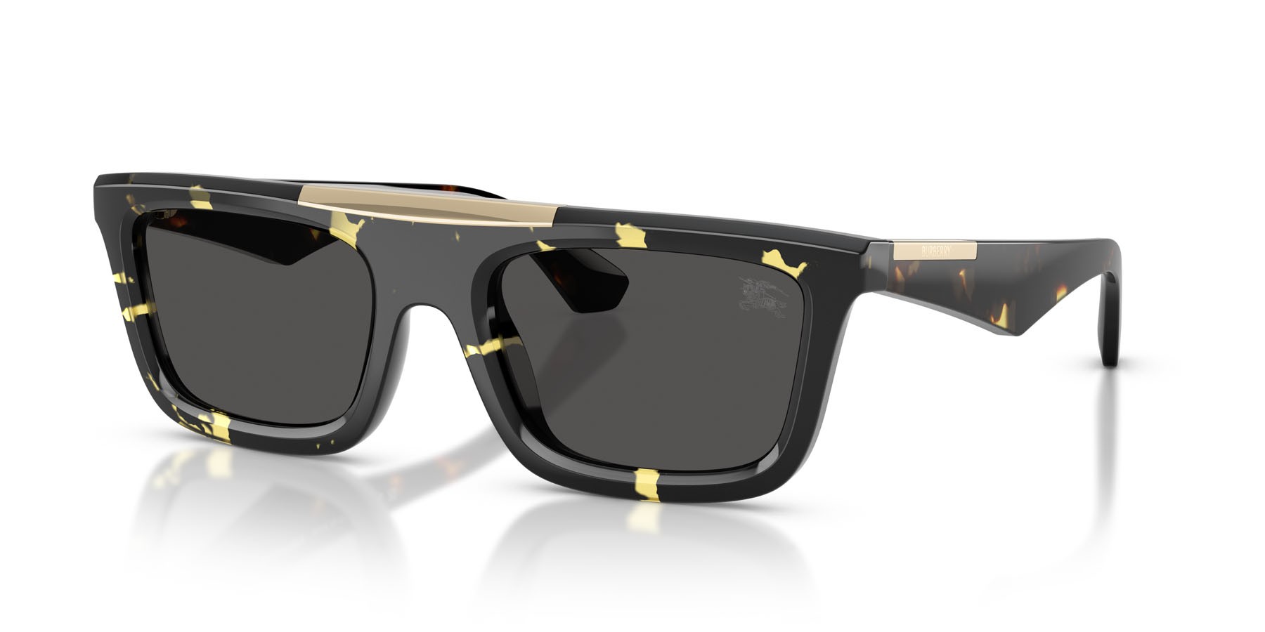 Occhiali da sole Burberry BE 4451U (410687) colore havana giallo forma rettangolare lenti grigio scuro