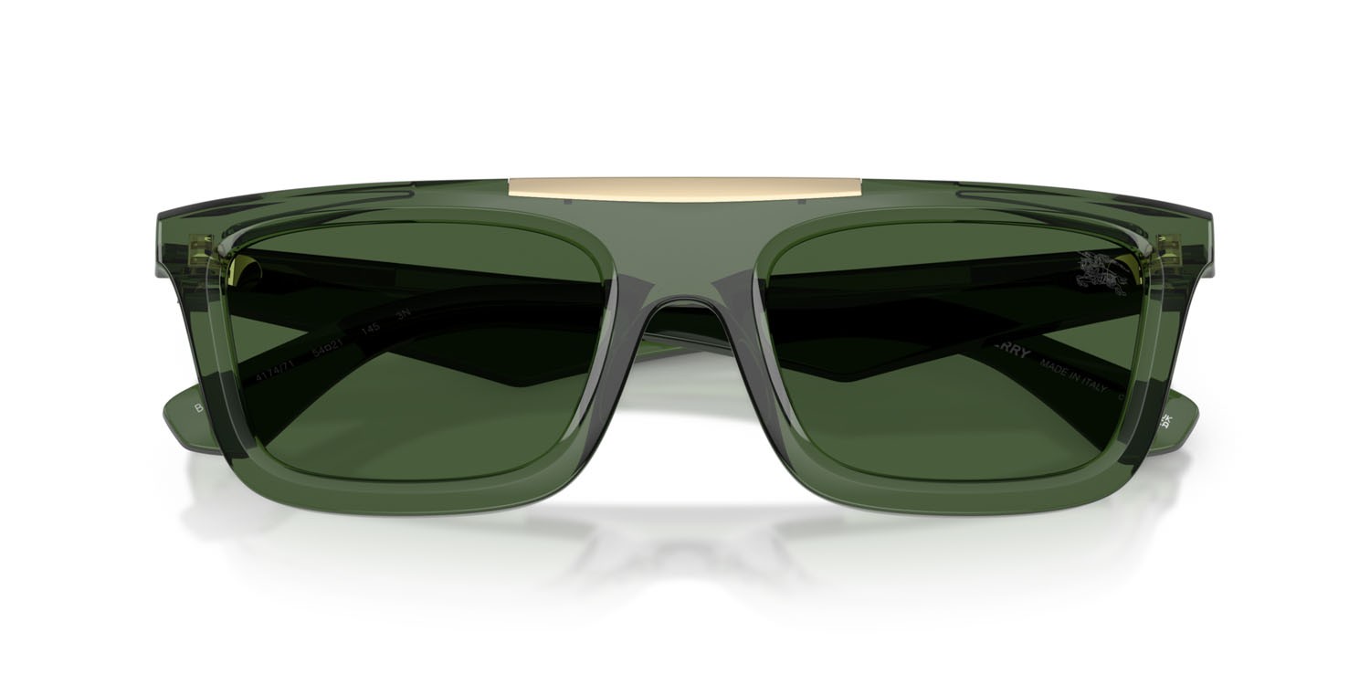 Occhiali da sole Burberry BE 4451U (417471) colore verde forma rettangolare lenti verde scuro