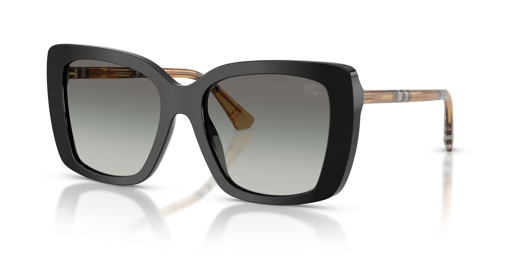 Sunglasses Burberry BE 4456 (416111) color nero shape square lenses sfumato grigio