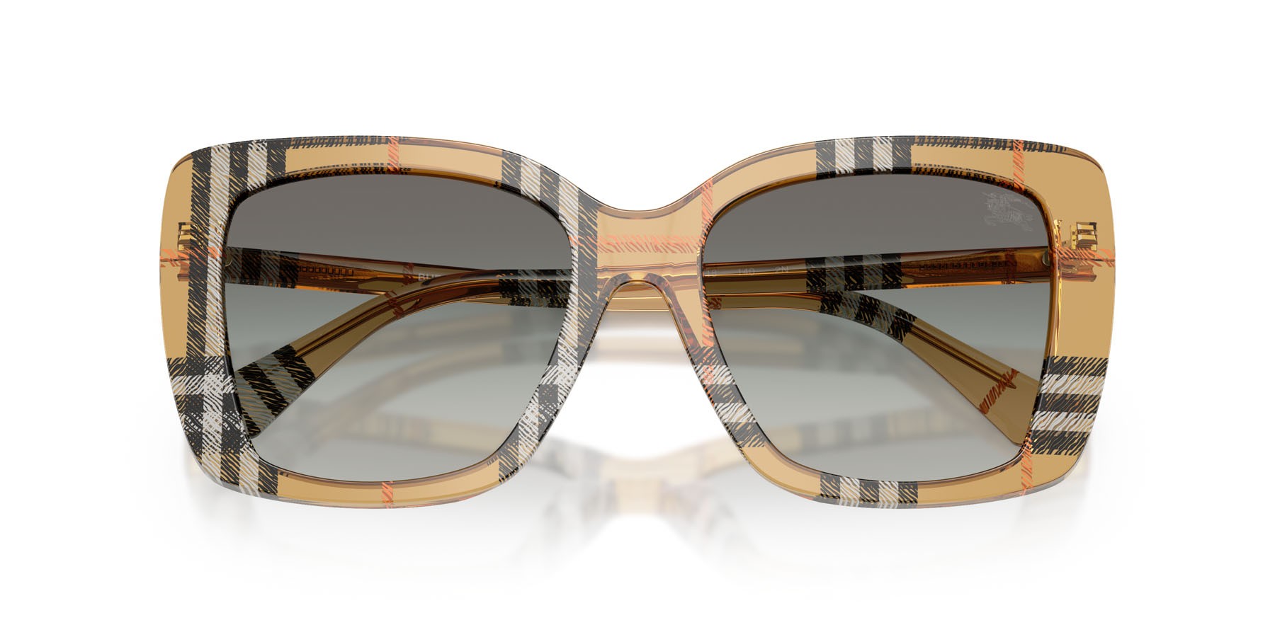 Sunglasses Burberry BE 4456 (416311) color sabbia a scacchi shape square lenses sfumato grigio