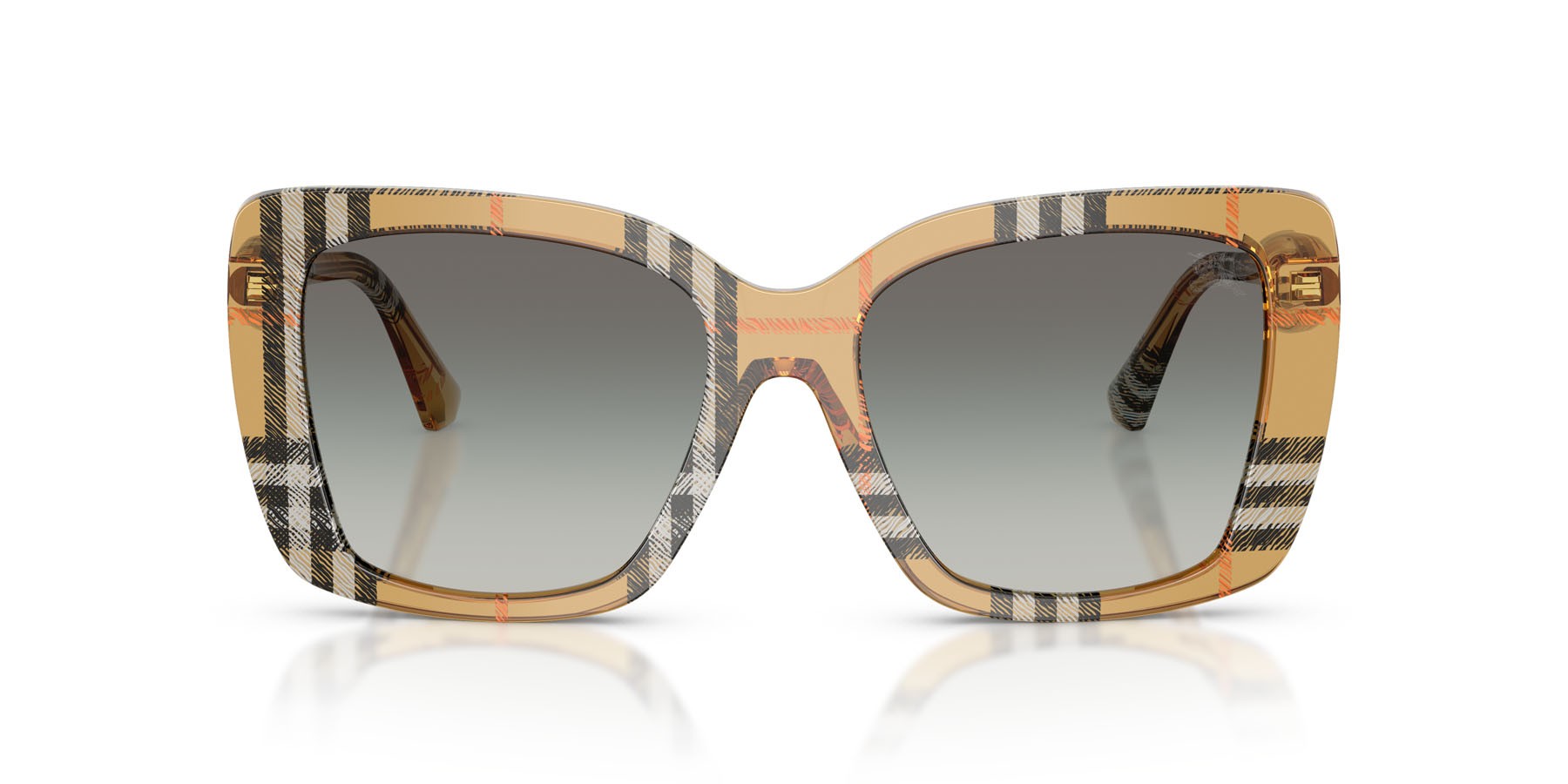 Sunglasses Burberry BE 4456 (416311) color sabbia a scacchi shape square lenses sfumato grigio