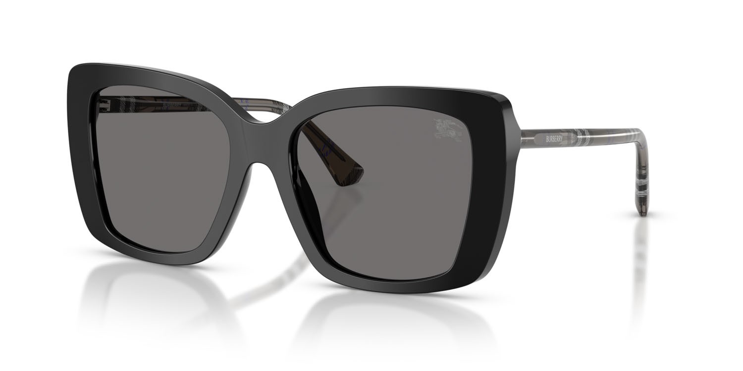 Occhiali da sole Burberry BE 4456 (416581) colore nero forma quadrato lenti polar grigio scuro