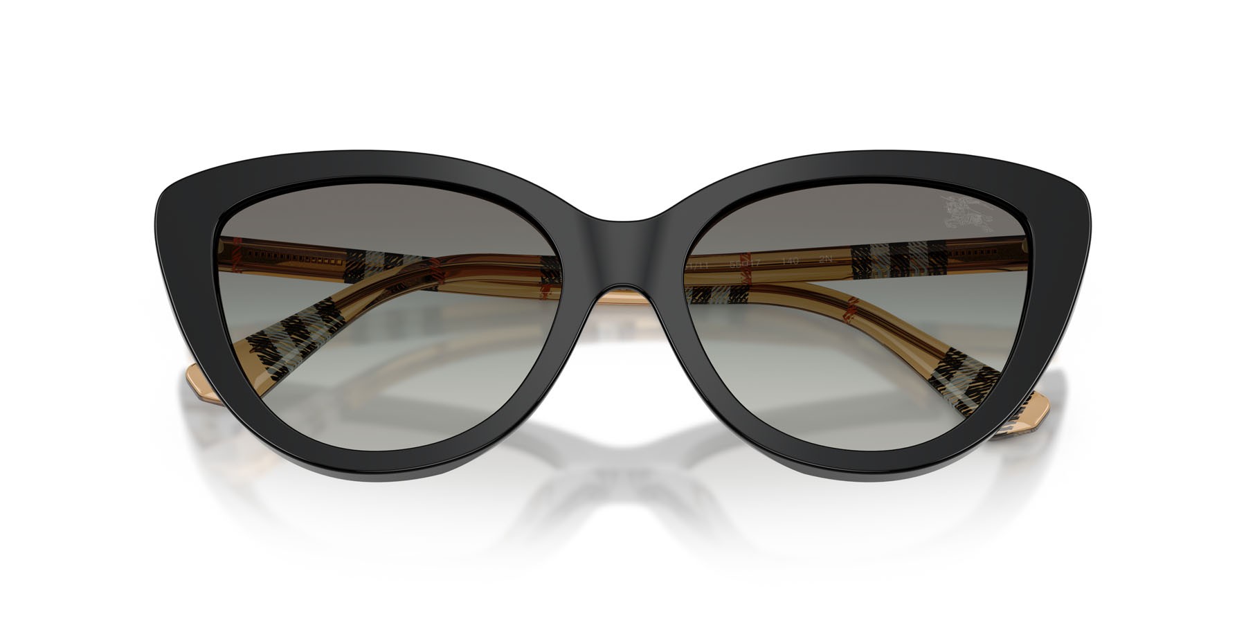 Occhiali da sole Burberry BE 4457 (416111) colore nero forma cat eye lenti sfumato grigio