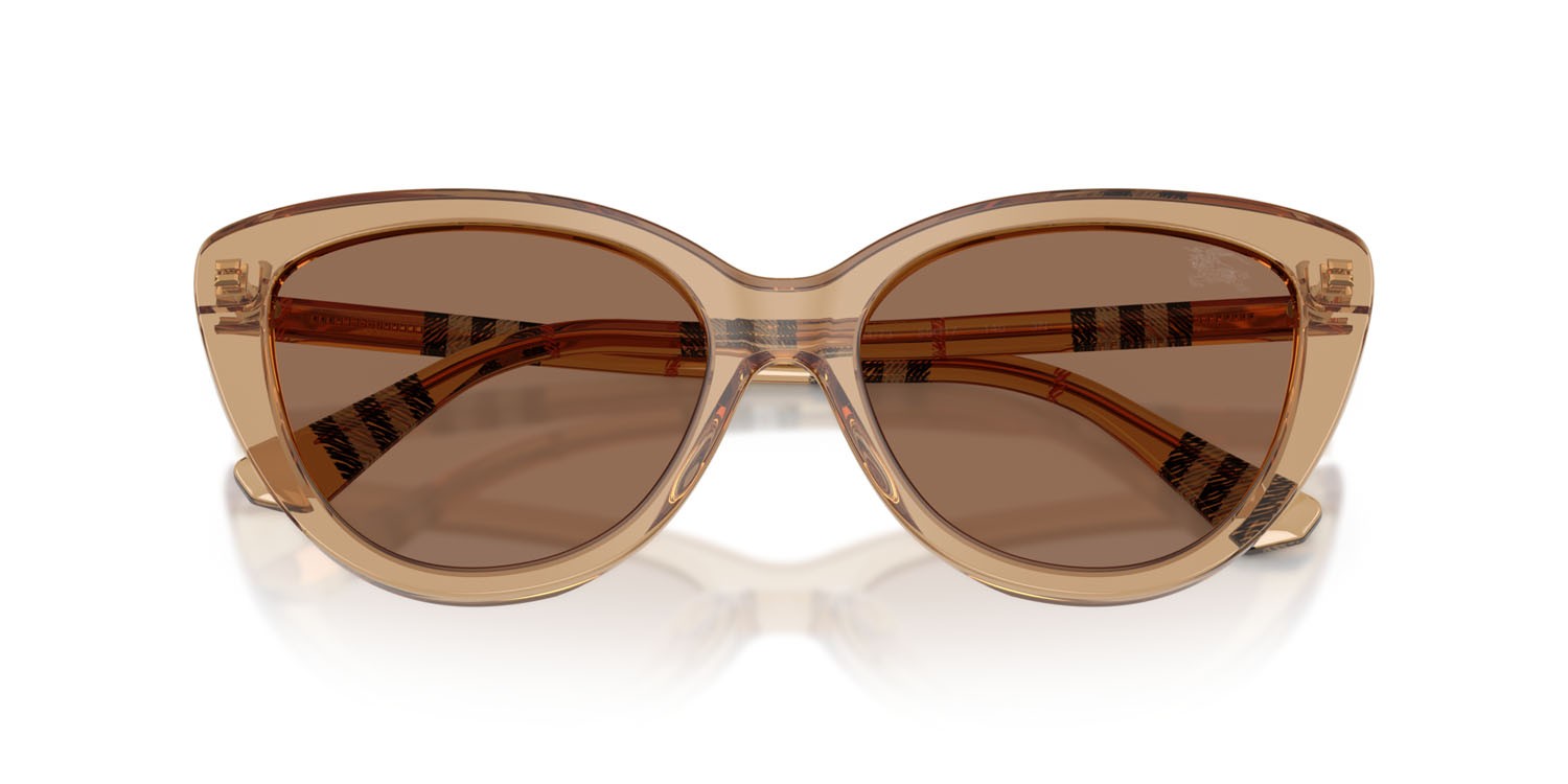 Sunglasses Burberry BE 4457 (416473) color beige shape cat eye lenses marrone scuro
