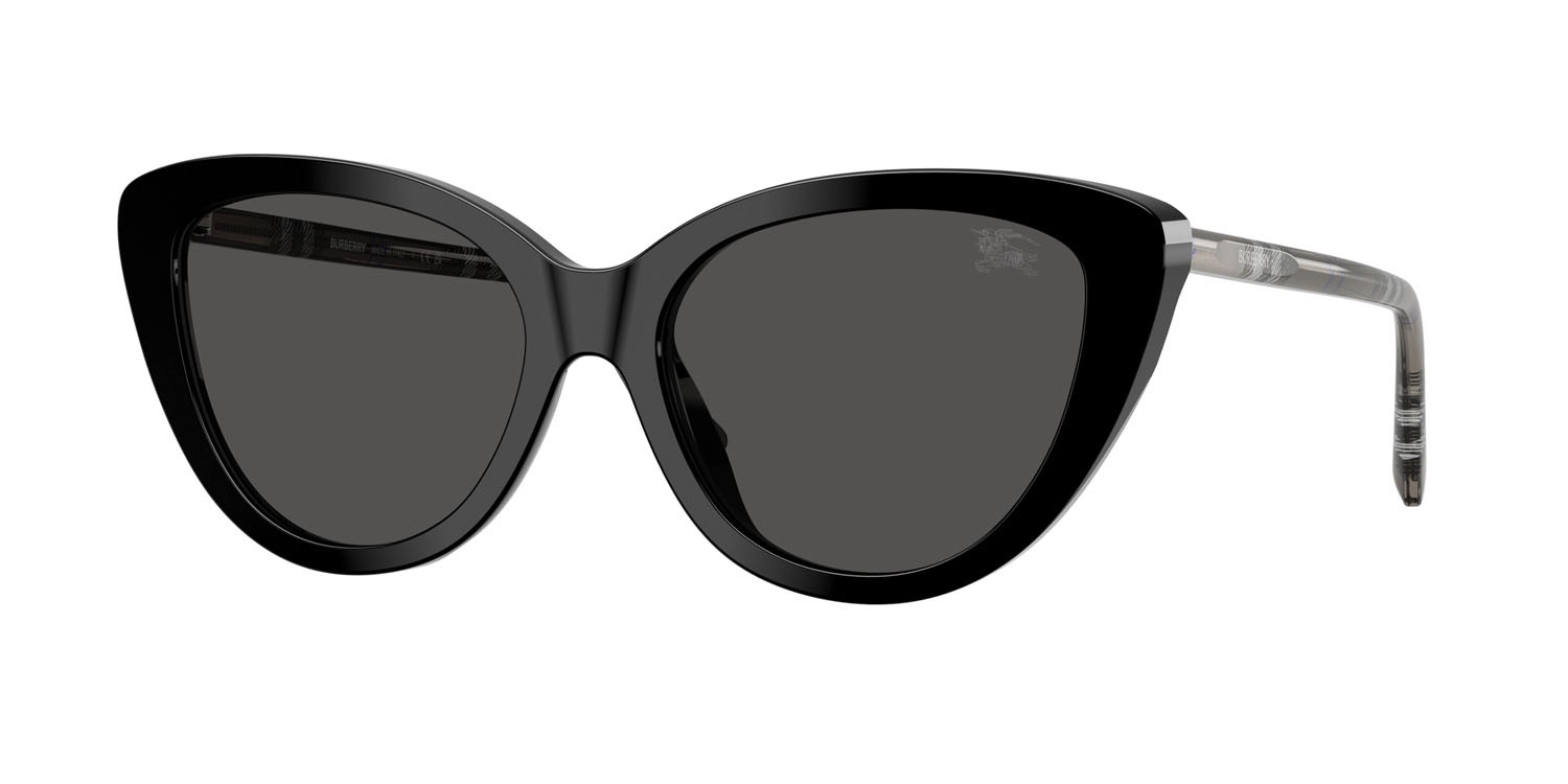 Sunglasses Burberry BE 4457 (416587) color nero shape cat eye lenses grigio scuro