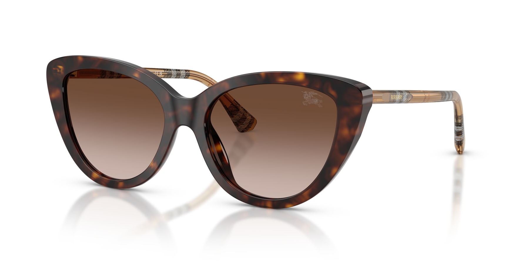 Sunglasses Burberry BE 4457 (421613) color havana scuro shape cat eye lenses marrone sfumato