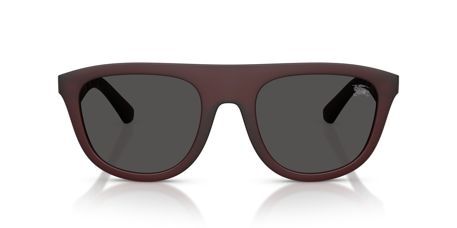 Occhiali da sole Burberry BE 4459U (417187) colore bordeaux opaco forma quadrato lenti grigio scuro