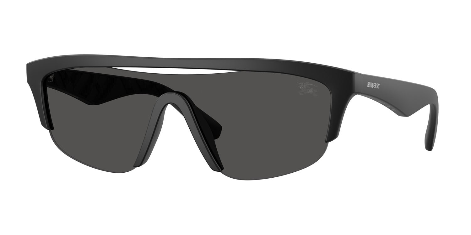 Occhiali da sole Burberry BE 4460U (346487) colore nero opaco forma rettangolare lenti grigio scuro