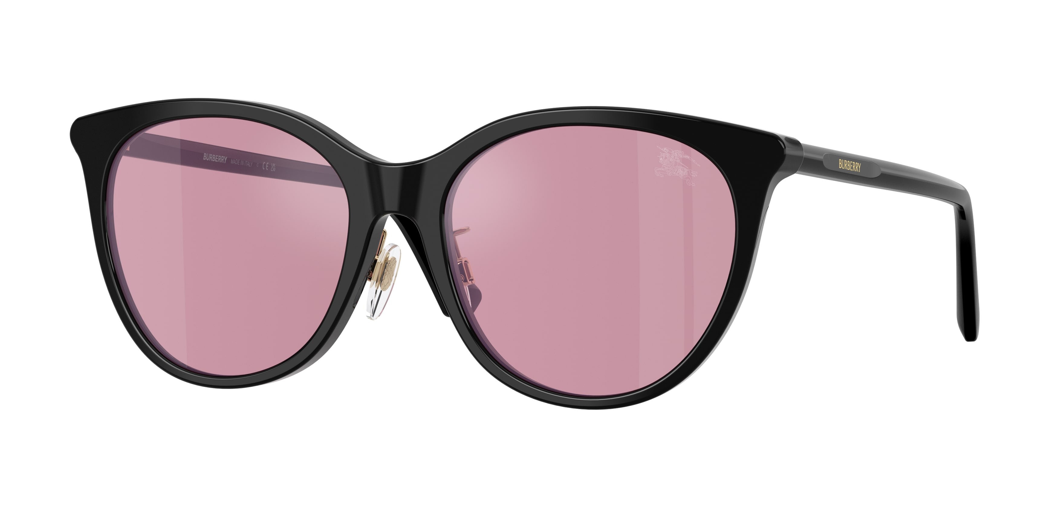 Sunglasses Burberry BE 4464D (300130) color nero shape pantos lenses rosa specchio argento